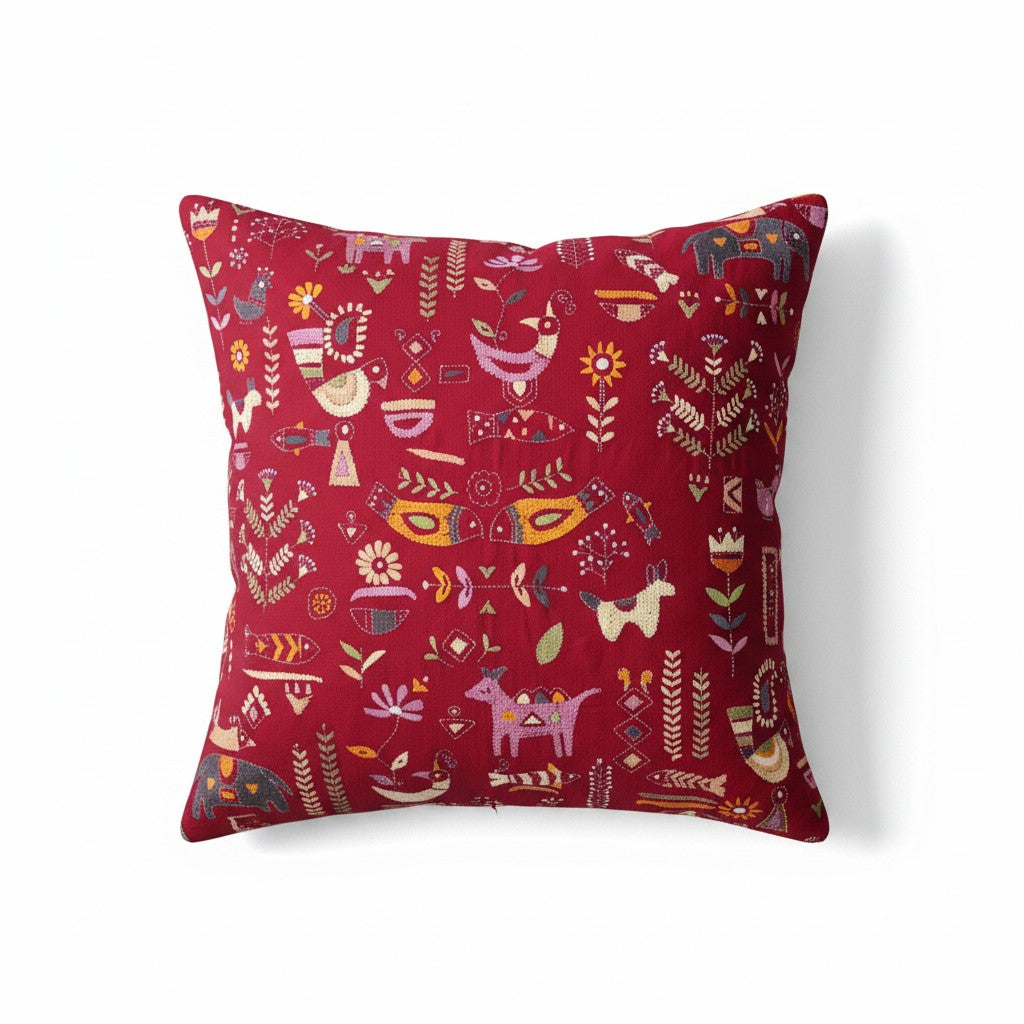 Folk Story Throw Pillow