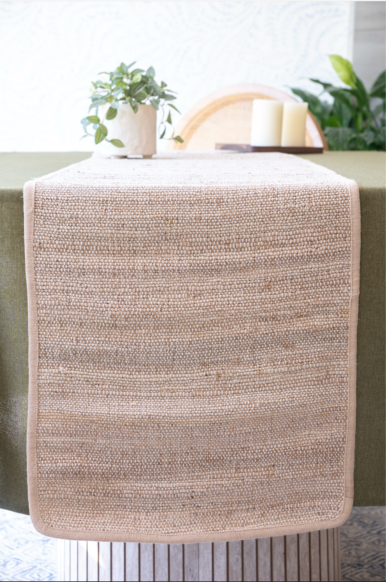 Natural Weave Banana Fabric Table Runner